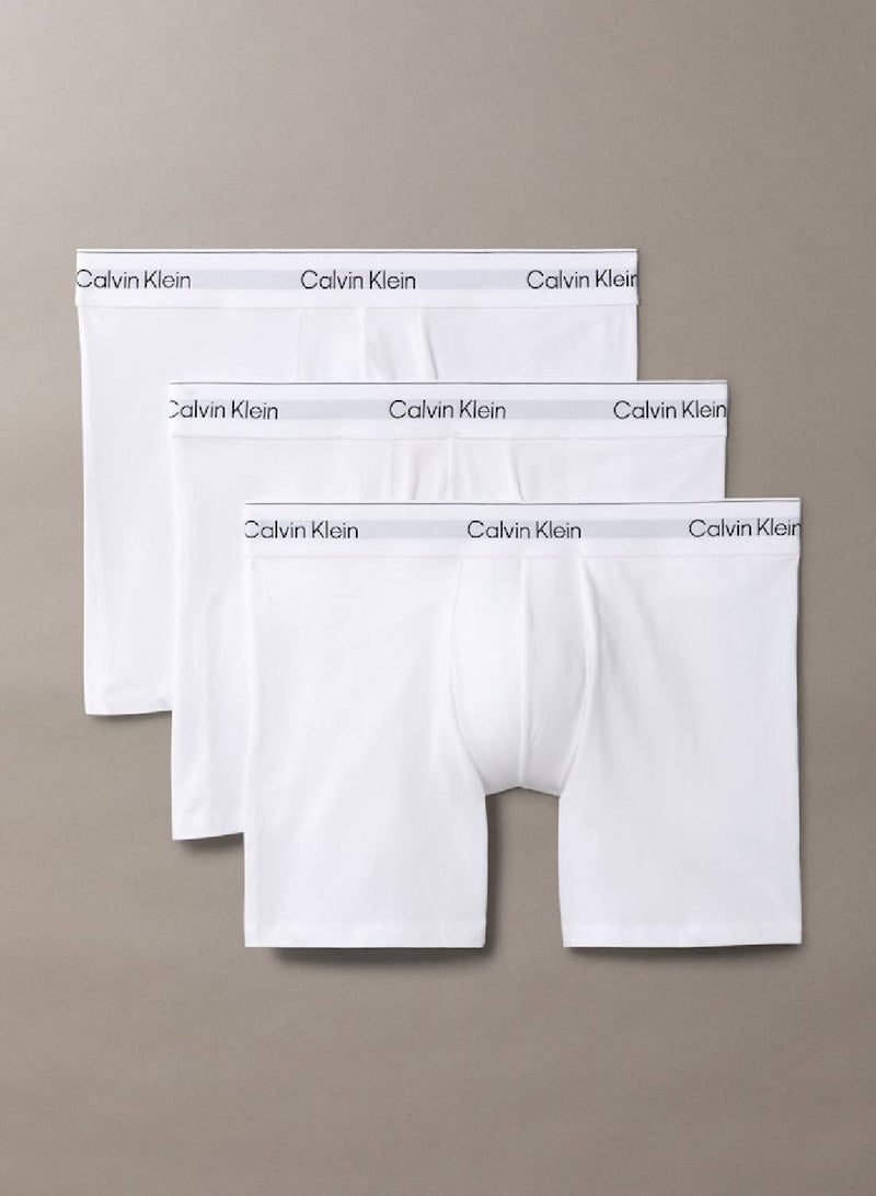 CALVIN KLEIN 3 Pack Boxer Briefs - Icon Cotton Stretch  - Image 1