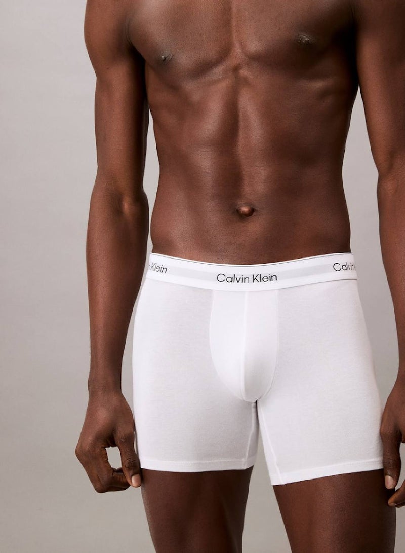 CALVIN KLEIN 3 Pack Boxer Briefs - Icon Cotton Stretch  - Image 4