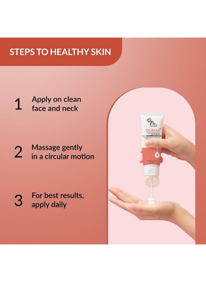 فيكسديرما مرطب دوراف للتحكم في حب الشباب وخالي من الزيوت للوجه بحمض الجليكوليك | مرطب النياسيناميد | مرطب أكنيمويست | مرطب للبشرة الدهنية | مرطب للوجه للنساء والرجال - 50 جرام - Image 4
