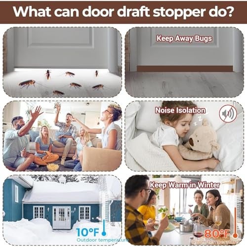METRENO Door Bottom Sealing Strip Guard for Home 2.5 cm Door Seals for Bottom Doors Stopper Gap Filler Rubber Insect Sealer Weather strip-1pc (Brown) - Image 4