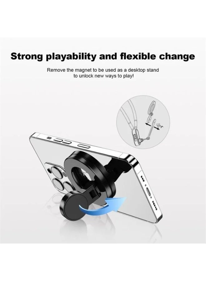 Hands-Free Neck Phone Holder for Video Recording – Magnetic Chest Hanging POV Phone Mount with Adjustable Strap, 360° Rotation, Universal Fit for Smartphones, Ideal for Vlogging, Cooking, Tutorials, Biking, Travel & Social Media Content Creation – Black  - Image 2