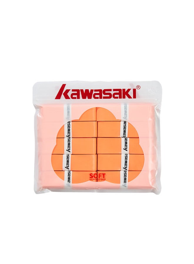 Kawasaki Badminton Grip Tape, Soft And Elastic, Sticky, Shock-absorbing, Non-slip, Sweat-absorbing, Ultra-soft 001, Orange-red - Image 3