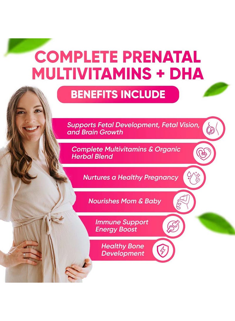 21st Century فيتامينات متعددة للحمل / أقراص المعادن بالإضافة إلى كبسولات DHA للحمل، عبوة مزدوجة من 120 - Image 4