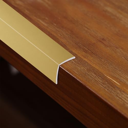 Coengwui L-Shaped Corner Guards, Peel and Stick Molding Trim for Furniture Edge Bumper, Table Door Frame Protection and Decoration (Matte Gold, 16.4ft x 0.8in) - Image 2