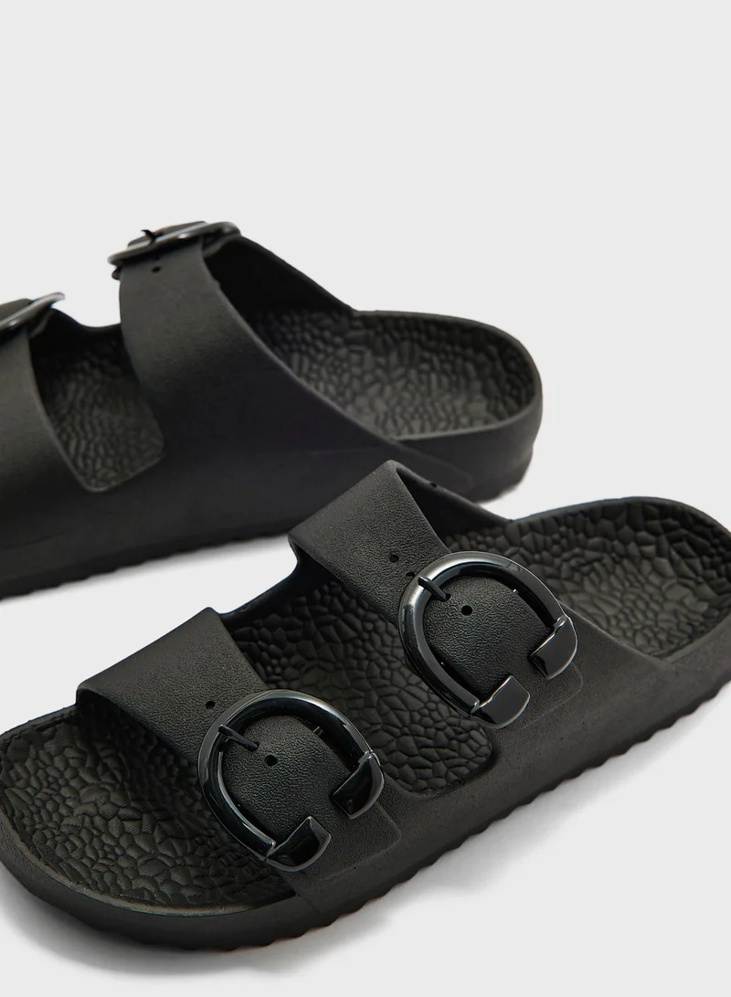 جينجر Double Buckle Strap Slide