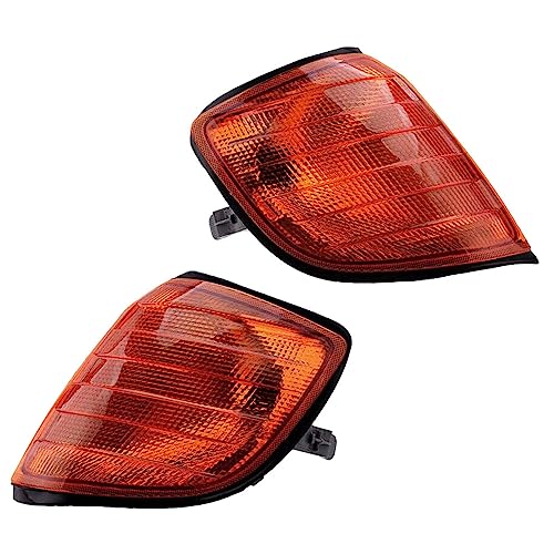 KACEPAR Front Corner Light Side Marker Light Cover Amber Lens, 1408260543 1408260643, 1992-1999 Compatible with Mercedes Benz S Class W140, Park Signal Corner Marker Light Lens Housing - Image 3