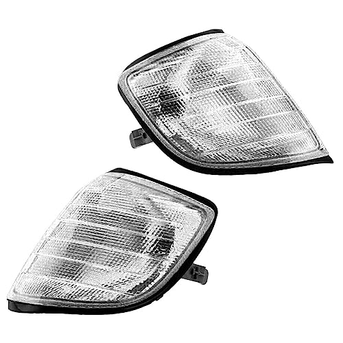 KACEPAR Front Corner Light Side Marker Light Cover Amber Lens, 1408260543 1408260643, 1992-1999 Compatible with Mercedes Benz S Class W140, Park Signal Corner Marker Light Lens Housing - Image 2