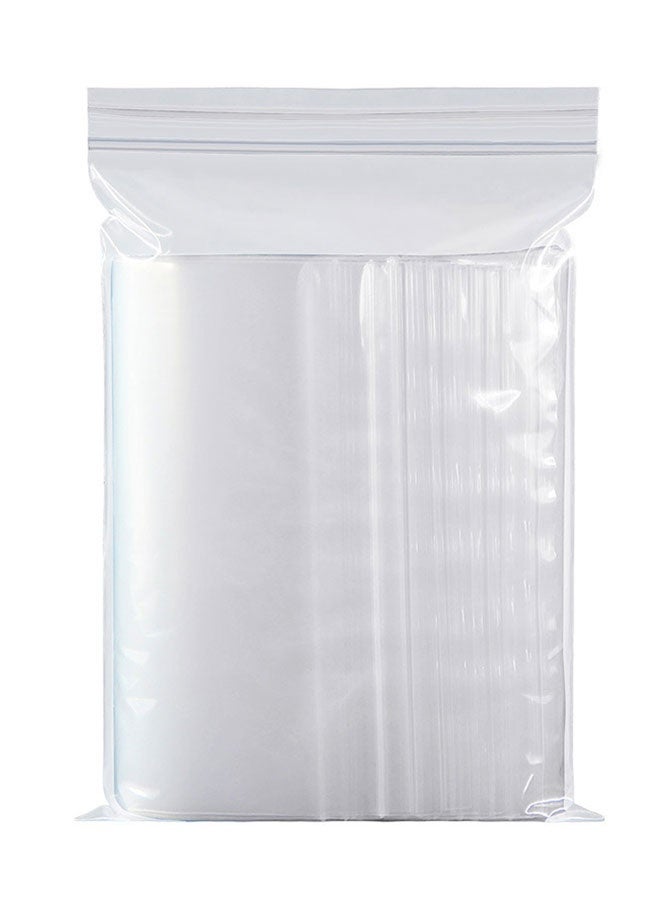 HAWAWA Clear Plastic Reclosable Zip Bags 16x22.5cm (100 count), Poly Baggies with Resealable Zip Top Lock for Small Business Storage, Packaging & Shipping