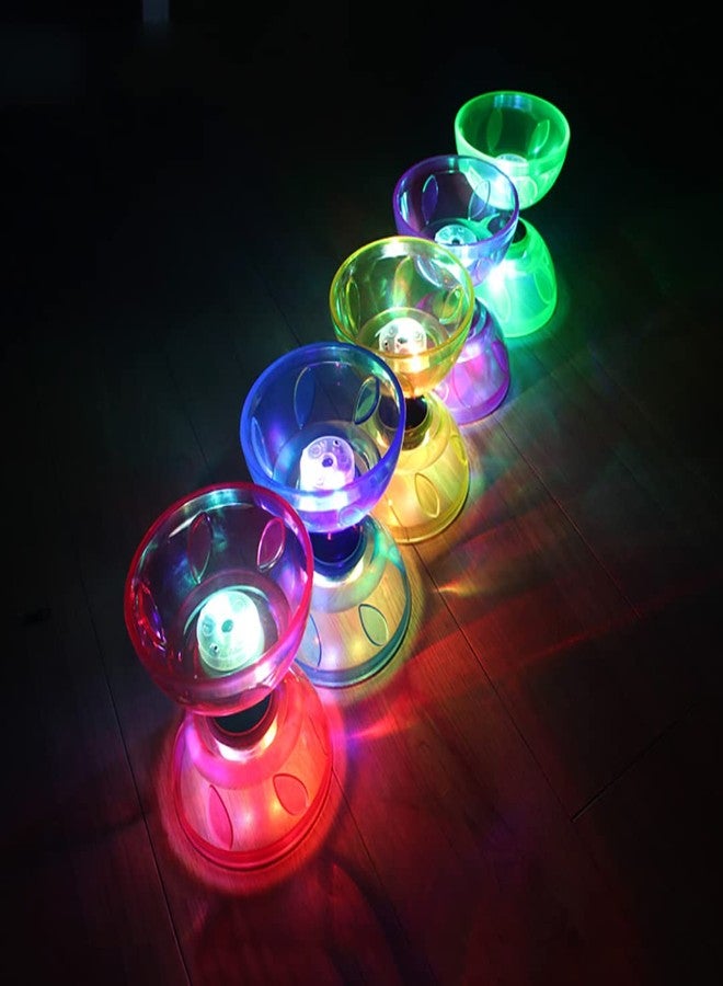مجموعة ديابولو يويو صينية، لعبة ديابولو ثلاثية المحامل مع عصي ديابولو LED ملونة، وخيط ديابولو وحقيبة شبكية، سهلة البدء/ أسرع/ أكثر استقرارًا وتدوم لفترة أطول (أحمر) - Image 3
