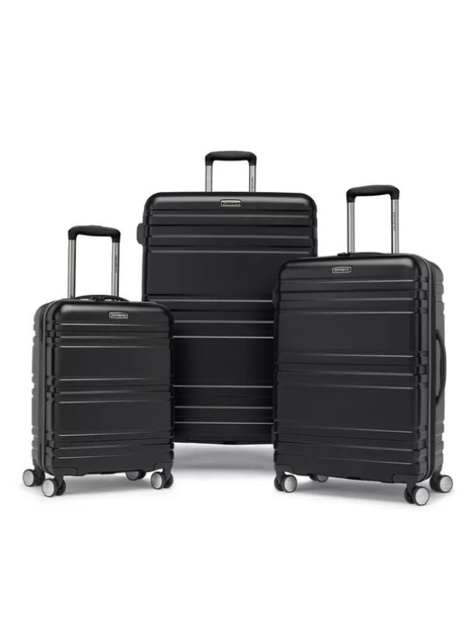 سامسونايت مجموعة أمتعة بارالاكس الصلبة، 3 قطع، لون أسود
