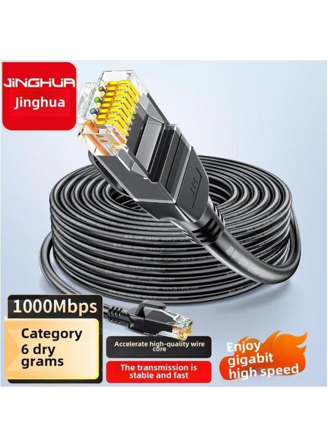 Jinghua Six Gigabit Network Cable High-speed CAT6 8-core Twisted Finished Jumper Black W194N-Color:W198 Black-Line Length:1m (in Stock)  - Image 1