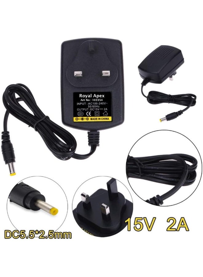 Royal Apex Uk Plug Ac 100-240V To Dc 15V 2A Switching Power Supply Adapter Converter - Image 2