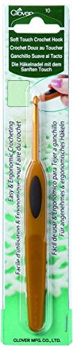 Clover Soft Touch Crochet Hook 250mm Brown