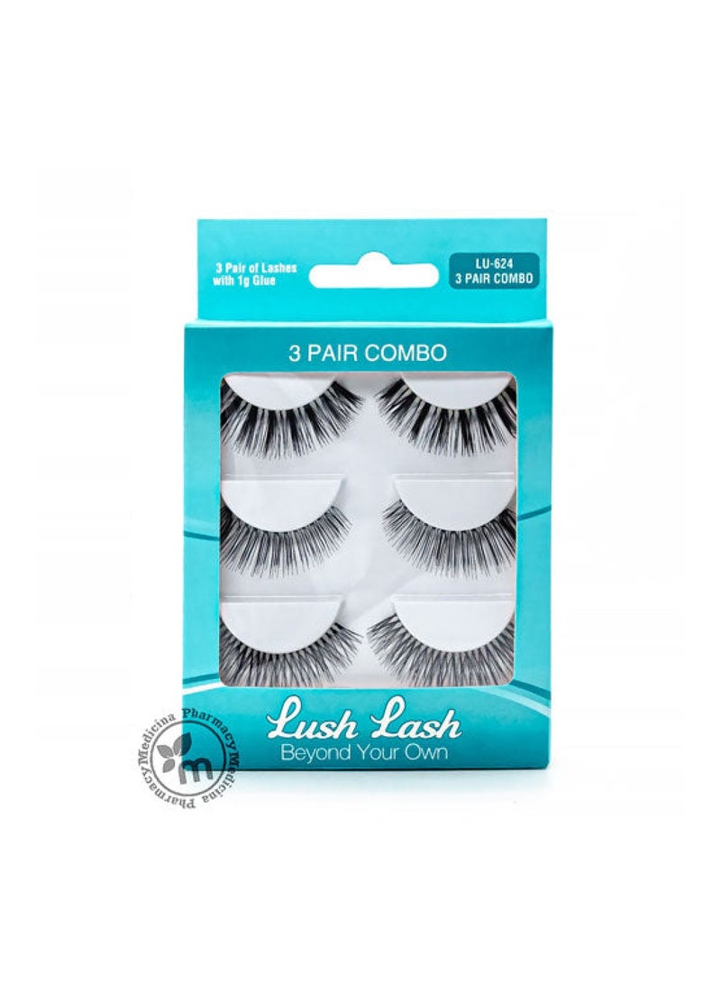 Lush Lash 3 Pairs Combo 624 