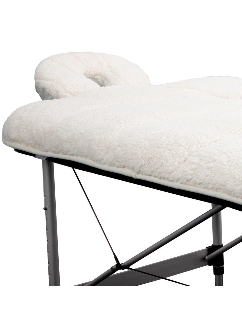 ForPro Professional Collection ForPro Premium Quilted Fleece Table Pad Set, Natural, Extra Soft, Hypoallergenic, for Massage Tables, Includes Massage Table Pad and Face Rest Cover 