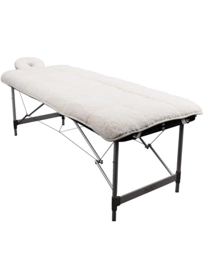 ForPro Professional Collection ForPro Premium Quilted Fleece Table Pad Set Natural Extra Soft Hypoallergenic for Massage Tables Includes Massage Table Pad and Face Rest Cover - Image 3