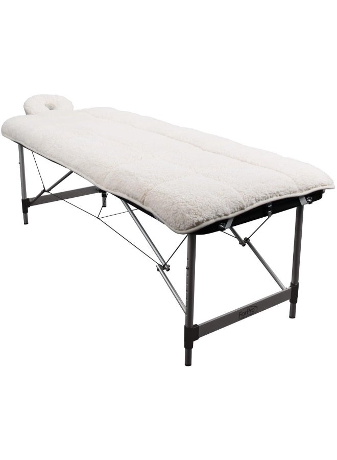 ForPro Professional Collection ForPro Premium Quilted Fleece Table Pad Set Natural Extra Soft Hypoallergenic for Massage Tables Includes Massage Table Pad and Face Rest Cover - Image 4