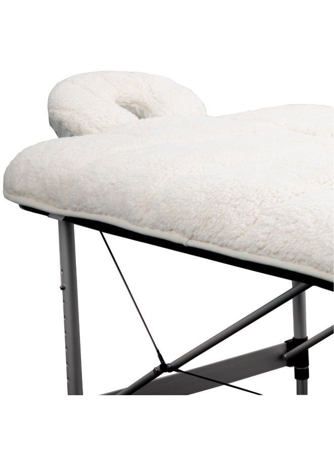 ForPro Professional Collection ForPro Premium Quilted Fleece Table Pad Set Natural Extra Soft Hypoallergenic for Massage Tables Includes Massage Table Pad and Face Rest Cover - Image 2