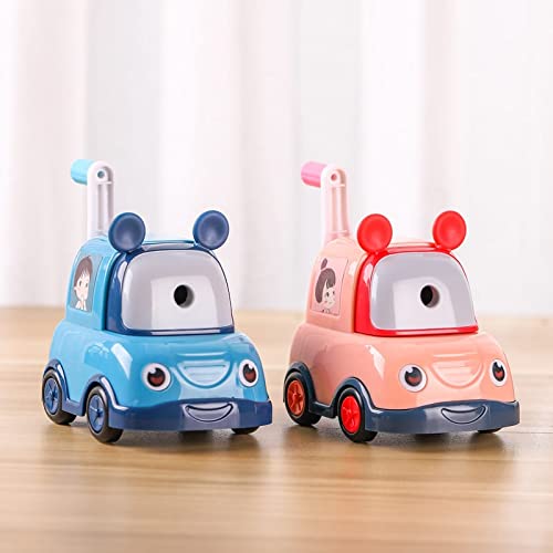 TEMSON Pencil Sharpener – Kids' Toy Car Shaped Pencil Sharpener with Moving Wheels, Blue - Image 3