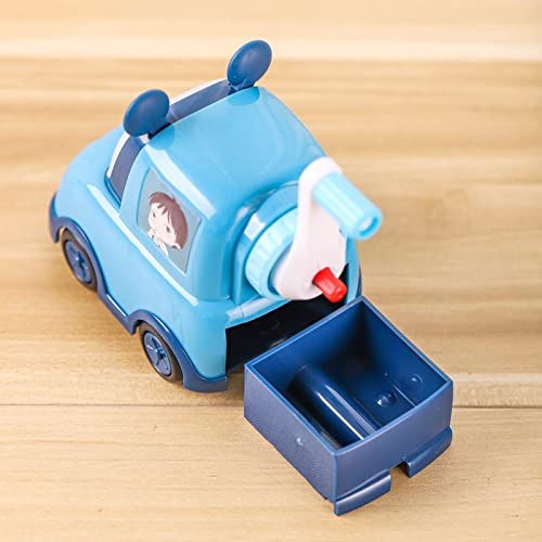 TEMSON Pencil Sharpener – Kids' Toy Car Shaped Pencil Sharpener with Moving Wheels, Blue - Image 2
