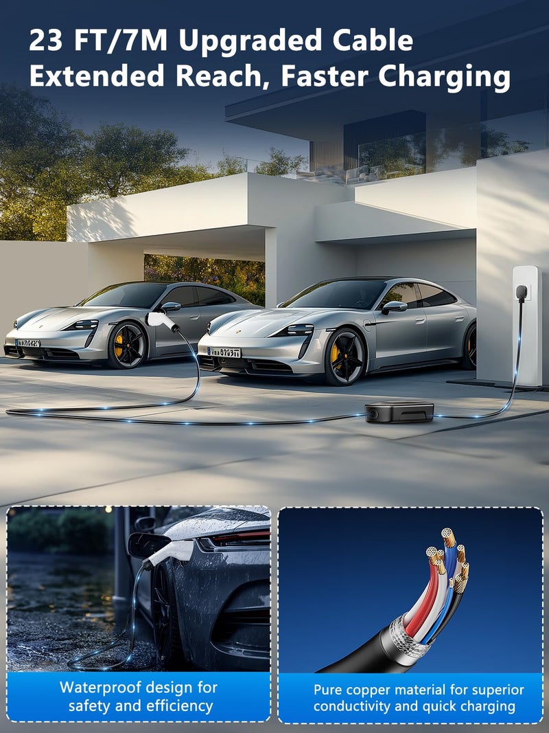 Tyocle 2025 New Portable Level 2 EV Charger (40Amp, 240V, NEMA 14-50P) with 23 Ft Cable. The Mobile Electric Vehicle Equipment Works Home Car Charging, Offering Charging for EV Model - Image 4