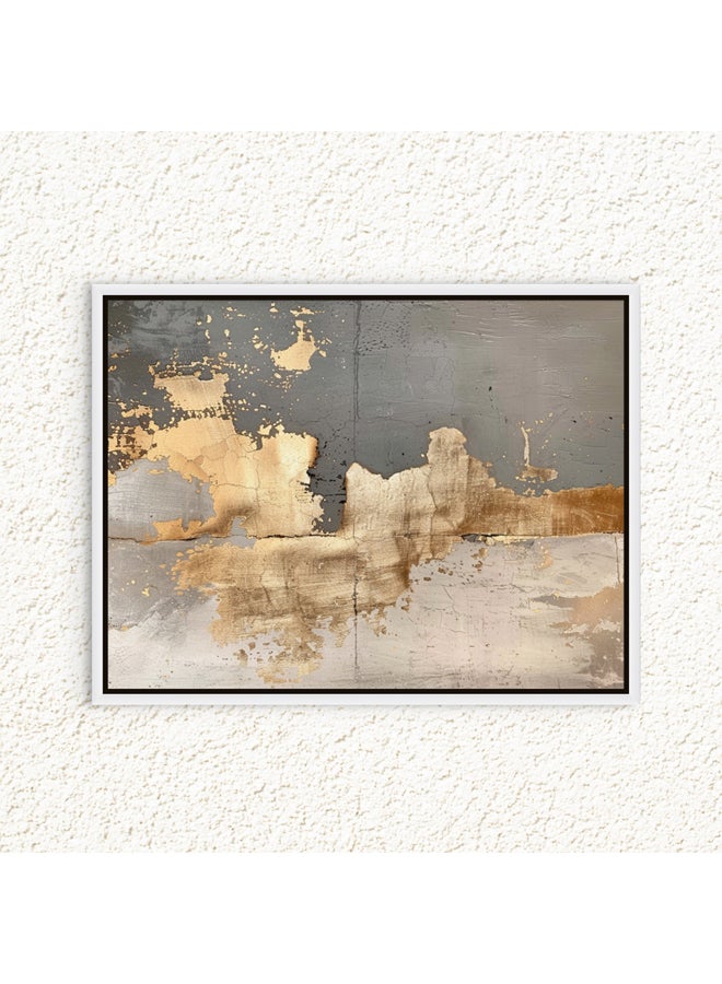 آرت دیکور  لوحة فنية جدارية مؤطرة من القماش من عمل فني تجريدي ذهبي حديث مع لمسات ذهبية مطبوعة في اتجاهين لتزيين الحائط لغرفة المعيشة في المكتب وغرفة النوم كهدية - Image 4