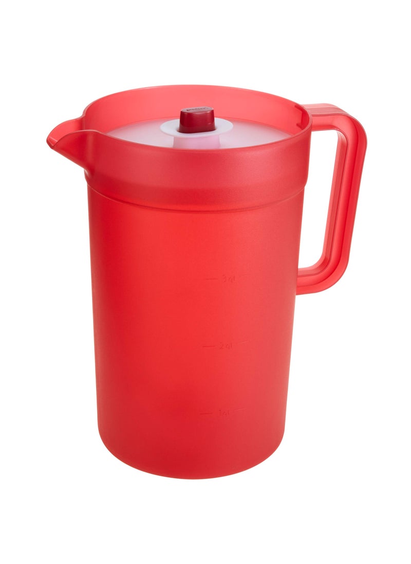 GoodCook GoodCook 1Gallon Plastic Airtight Pitcher with Vacuum Seal Lid 1 Gallon Red 