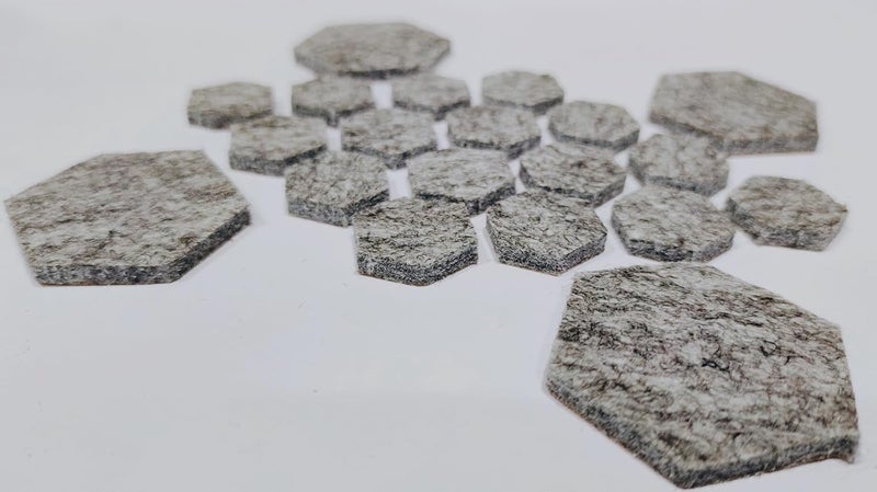 FILZ FUNK SRI FILZ FUNK Stickon Floor Protectors Sticker for Chair Legs Table Stool Self Sticking Felt PadsFloor Protectors for Tiles Floors Felt to Reduce Noise20 Pcs 40x4 20x4 Mm Hexagon_Grey - Image 4