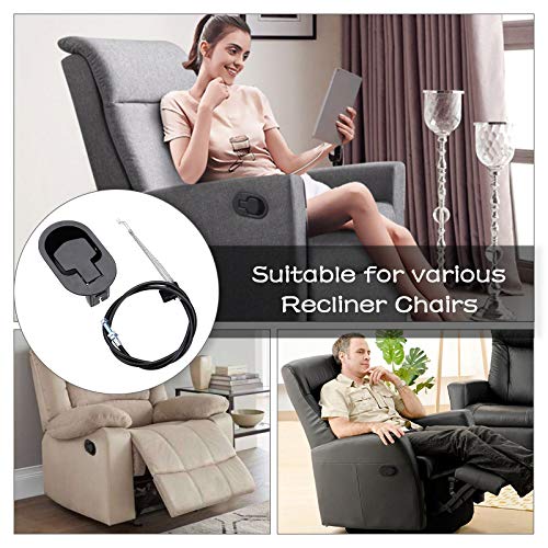 Baridwon 2 Sets Recliner Replacement Parts - Metal Recliner Handle, Release Pull Cable Fits Ashley & Most Recliner Sofas, Exposed Cable Length 5.1 Inches - Image 5
