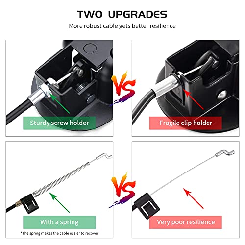 Baridwon 2 Sets Recliner Replacement Parts - Metal Recliner Handle, Release Pull Cable Fits Ashley & Most Recliner Sofas, Exposed Cable Length 5.1 Inches - Image 2