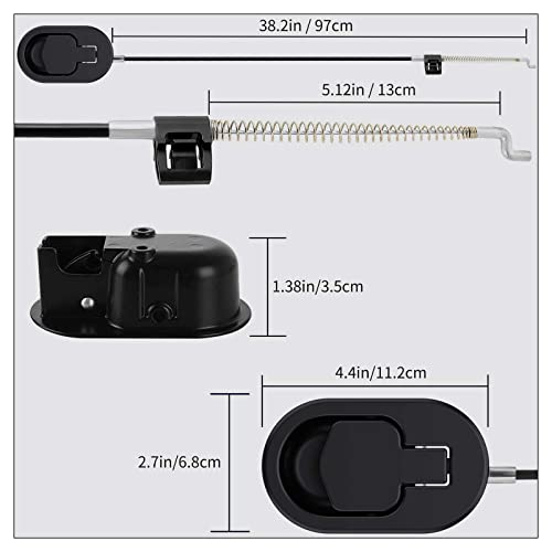Baridwon 2 Sets Recliner Replacement Parts - Metal Recliner Handle, Release Pull Cable Fits Ashley & Most Recliner Sofas, Exposed Cable Length 5.1 Inches - Image 3