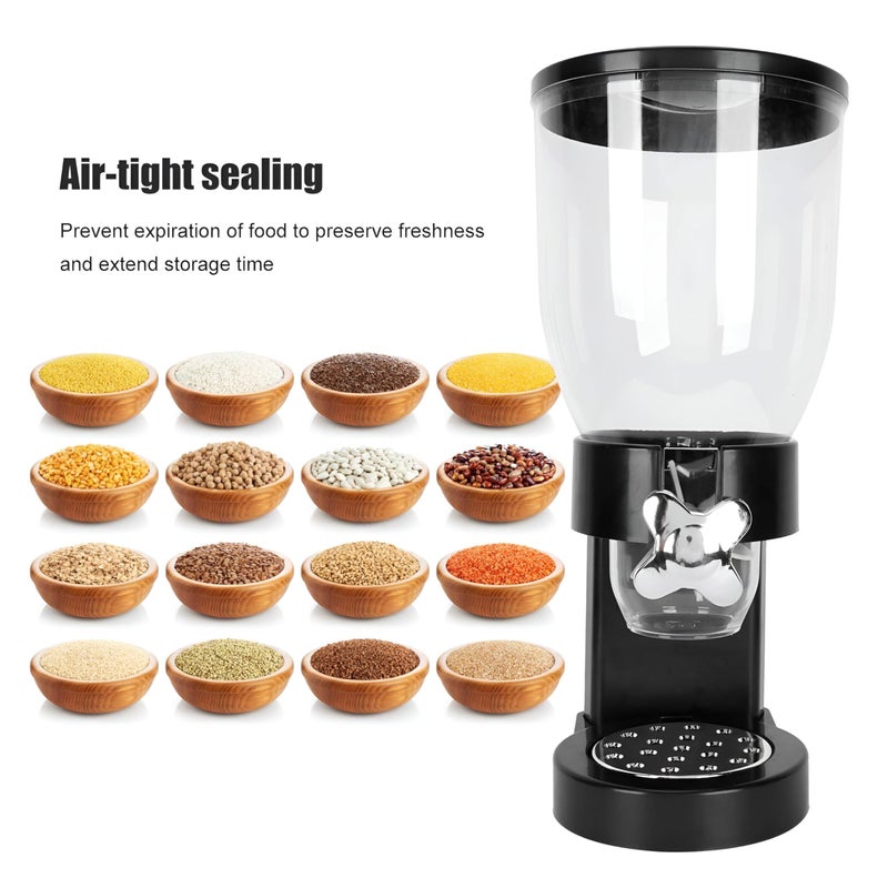 Food Dispenser - Storage Organizer with Handle for Nuts, Coffee Beans, Grains, Oats, Rice, and Pasta (Black) - Ideal for Kitchen and Pantry Organization - Image 2