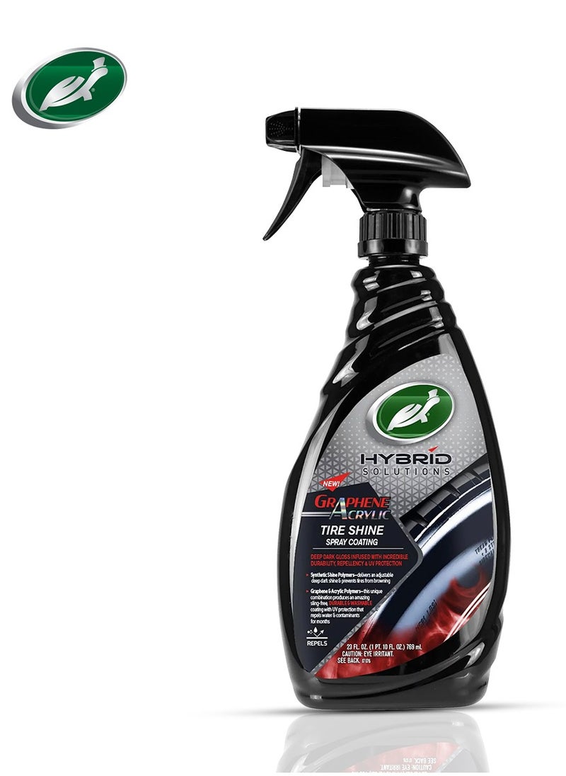 TurtleWax Turtle Wax Hybrid Solutions 680ml Durable Washable Deep Dark Gloss Graphene Acrylic Tire Shine Spray Coating  - Image 4