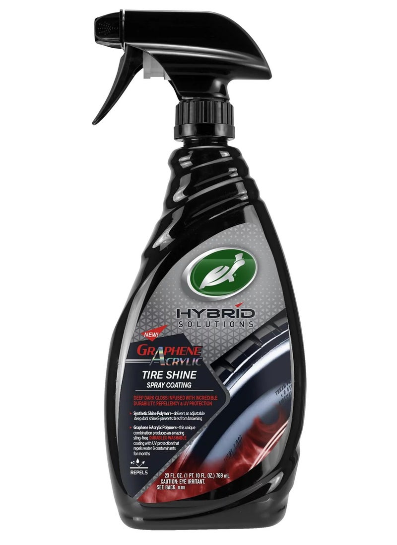 TurtleWax Turtle Wax Hybrid Solutions 680ml Durable Washable Deep Dark Gloss Graphene Acrylic Tire Shine Spray Coating  - Image 2