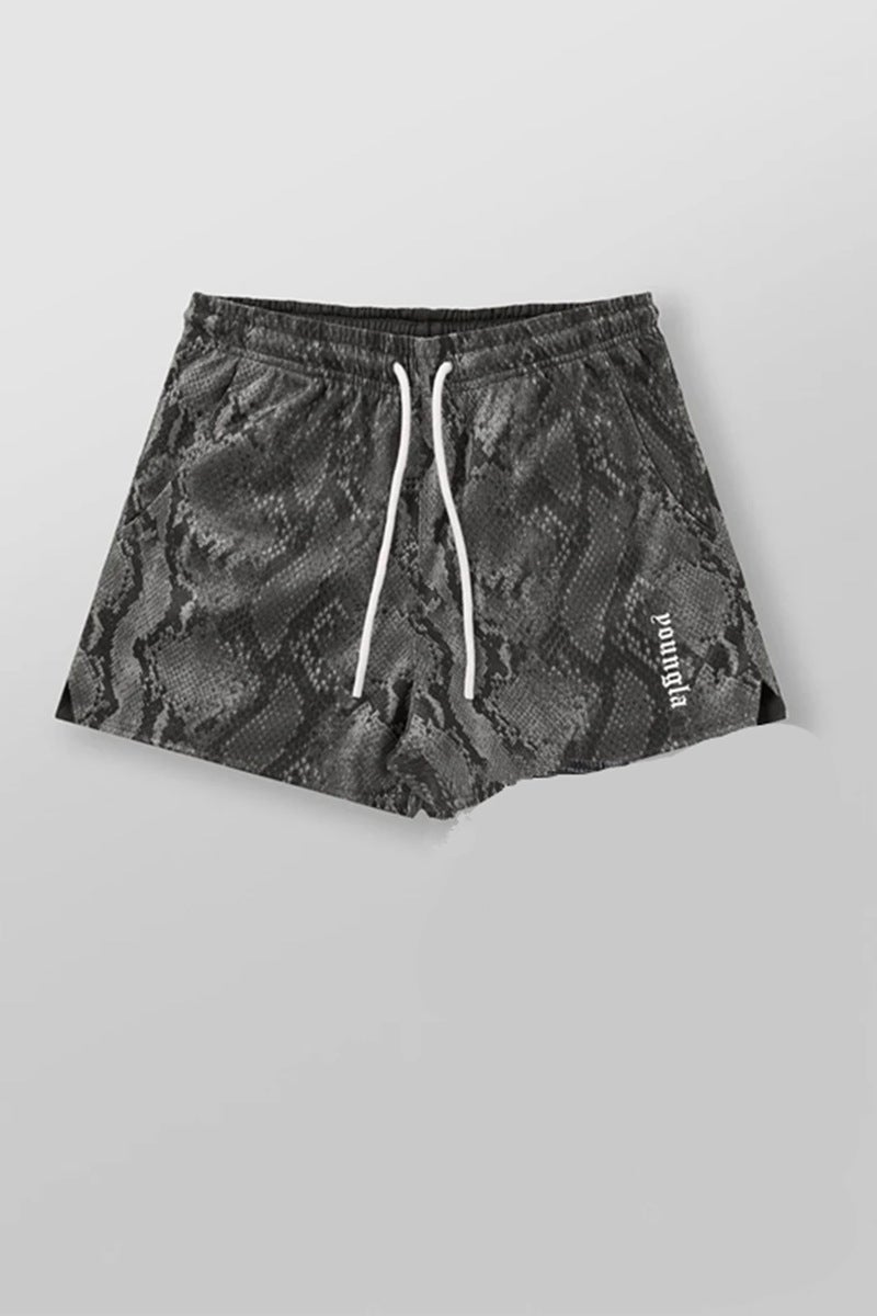 YOUNGLA New Muscle Fitness Sports Leisure Mesh Breathable Shorts Running Blue Ball Steel American Pants Gray dragon lin camouflage 
