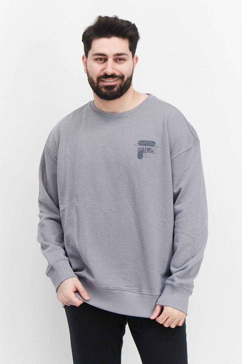 FILA Men Sportswear Fit Training Sweatshirt, Grey - Image 1
