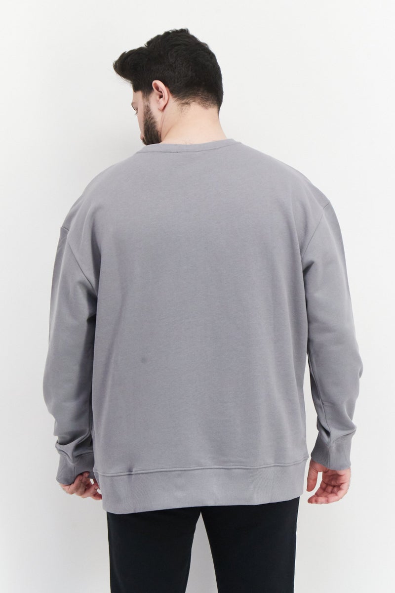 FILA Men Sportswear Fit Training Sweatshirt, Grey - Image 4