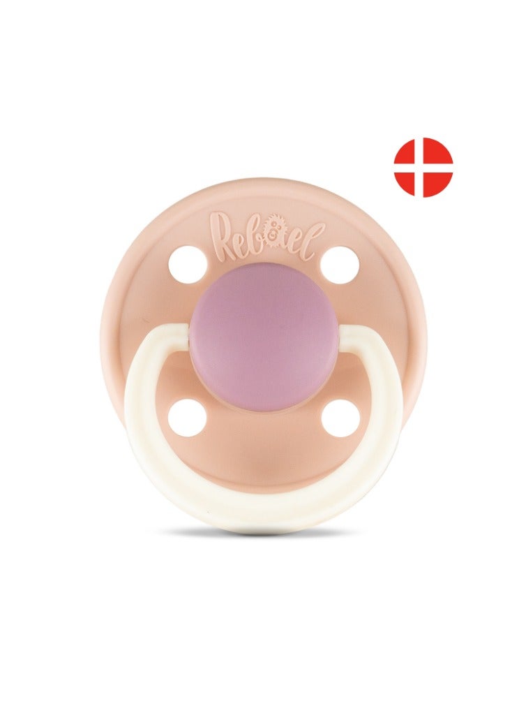 Rebael Fashion Natural Rubber Round Pacifier Size 2 - Baby 6M+ (1-pack) - Tornado Plum Mouse - Image 3