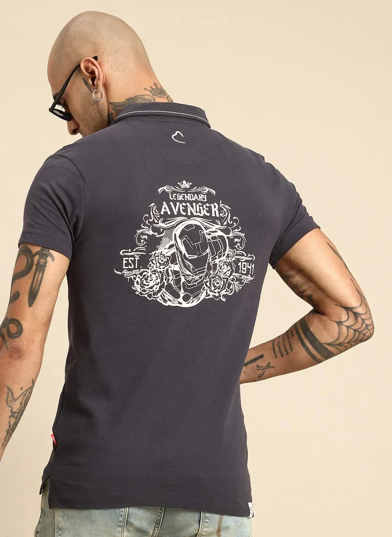 بيينغ هيومان Pure Cotton Iron Man Printed Pocket T-shirt