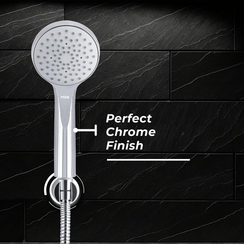 Mila India MILA Hydroflo Hand Shower MBHC0200CM Hand Shower with Chrome Hand Shower Single Function Full Spray 90mm Hose 15 metres - Image 3