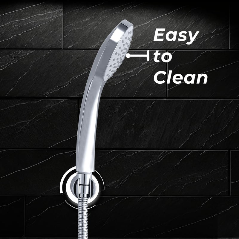 Mila India MILA Hydroflo Hand Shower MBHC0200CM Hand Shower with Chrome Hand Shower Single Function Full Spray 90mm Hose 15 metres - Image 2