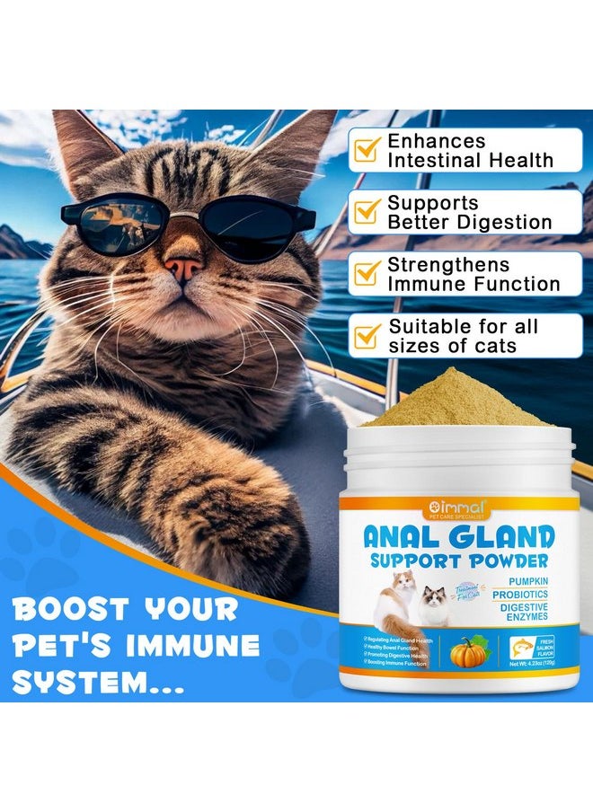 Alivo - Anal Gland Support Powder for Cats, Anal Gland Supplement Powder with Pumpkin and Probiotics Supports Cats Anal Gland Health, Pet Supplement Anal Gland Support Powder Treatment for Cats - 120g - Image 1