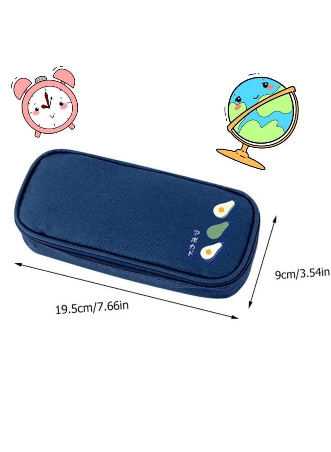 GGEROU Pencil Case,Large Capacity Pen Bag,Colored Pencil Bag with Zipper,Student School Supplies,Suitable for the Beginning of School Season,Beginning of School Gifts (Blue) - Image 2
