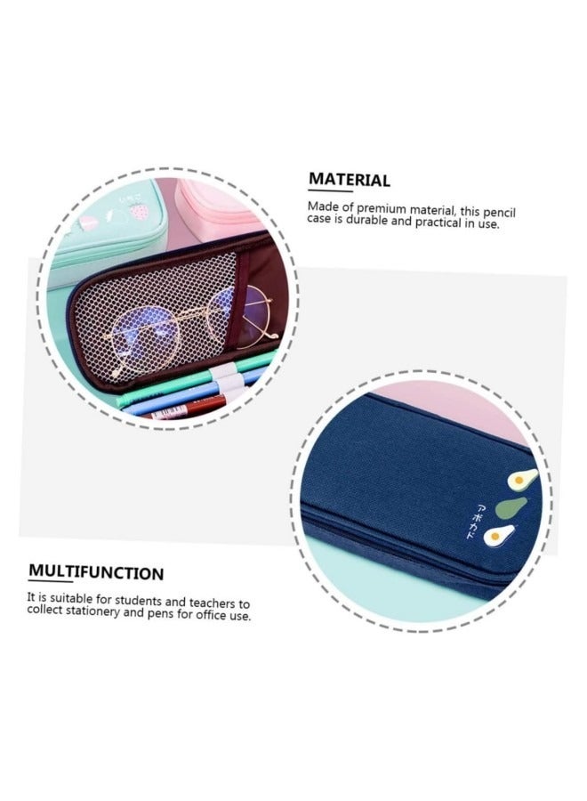 GGEROU Pencil Case,Large Capacity Pen Bag,Colored Pencil Bag with Zipper,Student School Supplies,Suitable for the Beginning of School Season,Beginning of School Gifts (Blue) - Image 5