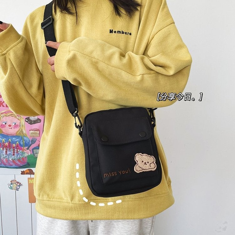 Japanese Style Canvas Bag Women'S 2022 New Arrival Cute Girl'S Shoulder Small Square Bag Cute All-Match Student Trendy Crossbody Bag - Image 3