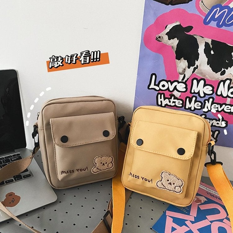 Japanese Style Canvas Bag Women'S 2022 New Arrival Cute Girl'S Shoulder Small Square Bag Cute All-Match Student Trendy Crossbody Bag - Image 5