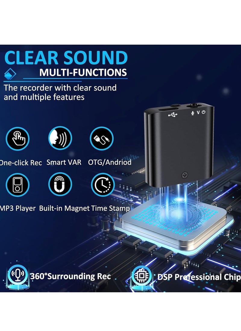 Topcore - Mini Voice Recorder, Ultra Small 16GB Magnetic Voice Activated Recorder with Long Hours Recording Capacity, Digital Recorder Portable Recording Device for Lecture Interview Meeting - Image 1
