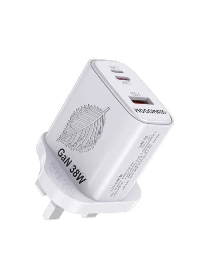MOOGMAX Moog Max 38W Wall Charger with Advanced GAN Technology white  - Image 1