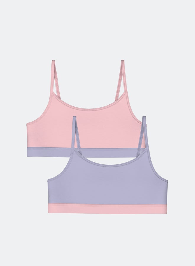 LC WAIKIKI Girls' Basic Cotton Bustier Top 2 Pack - Image 1
