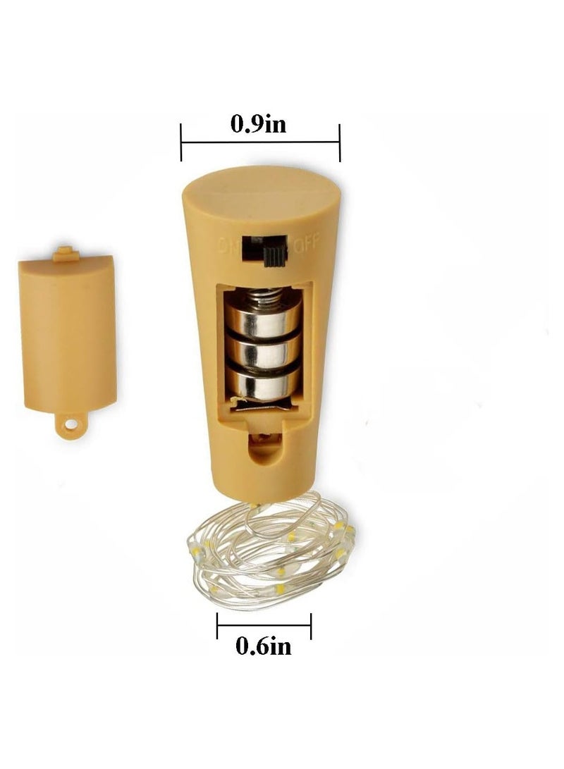 Goolsky Wine Bottle Lights with Cork, 6 Pack Battery Operated 15 LED Cork Shape Silver Wire Colorful Fairy Mini String Lights for DIY, Party, Decor,Wedding (Warm White) - Image 3